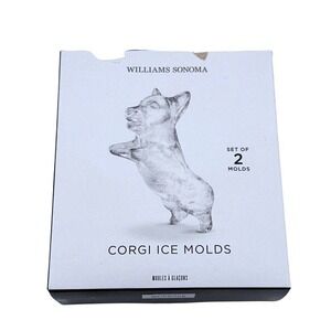 Williams Sonoma Corgi Ice Molds Set of 2 Silicone Flexible Large Ice Cube Makers